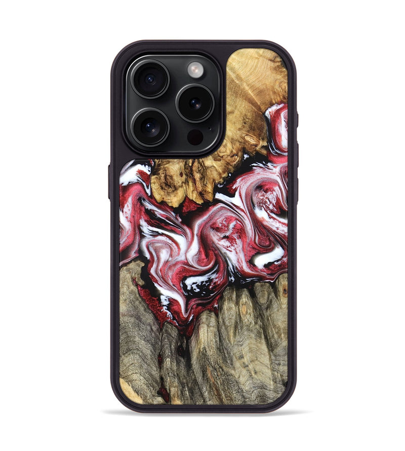 iPhone 15 Pro Wood Phone Case - Brody (Red, 827846)