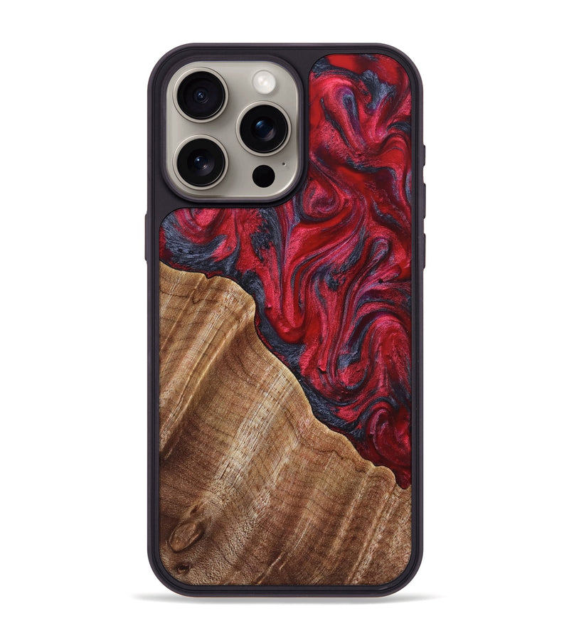 iPhone 15 Pro Max Wood Phone Case - Maren (Red, 827847)