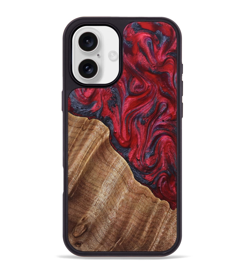 iPhone 16 Plus Wood Phone Case - Maren (Red, 827847)