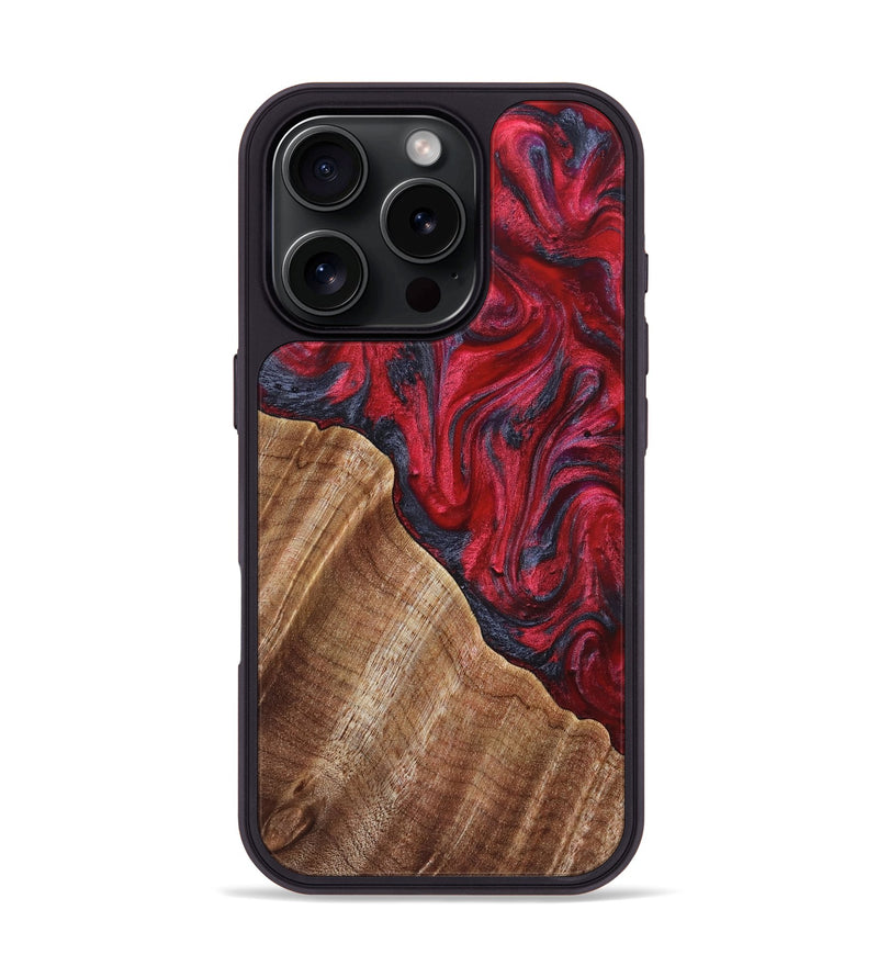 iPhone 16 Pro Wood Phone Case - Maren (Red, 827847)