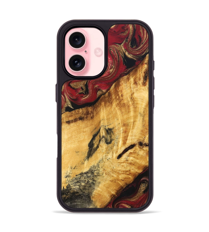 iPhone 16 Wood Phone Case - Maci (Red, 827848)