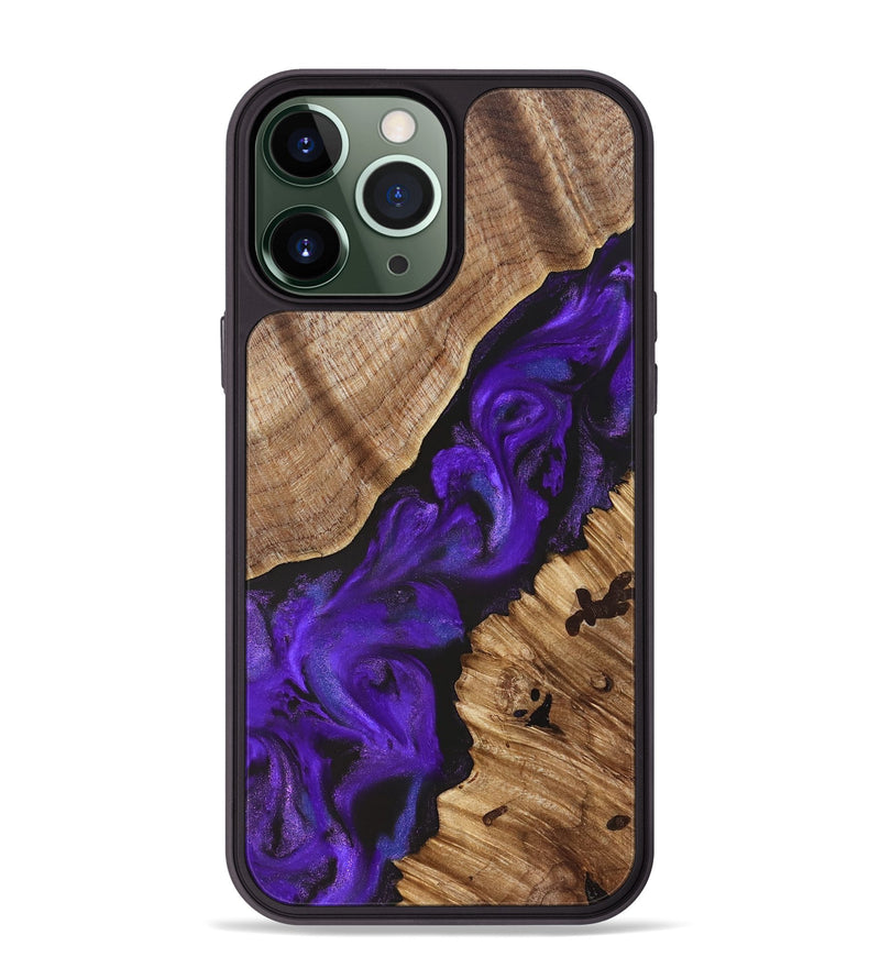 iPhone 13 Pro Max Wood Phone Case - Chanda (Purple, 827849)