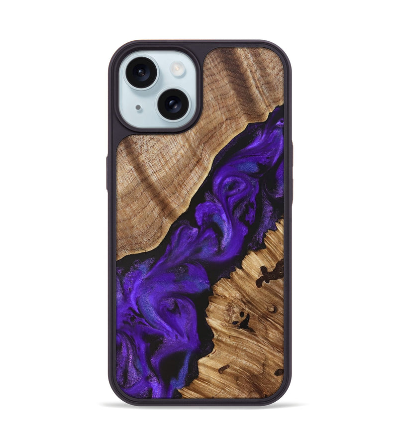 iPhone 15 Wood Phone Case - Chanda (Purple, 827849)