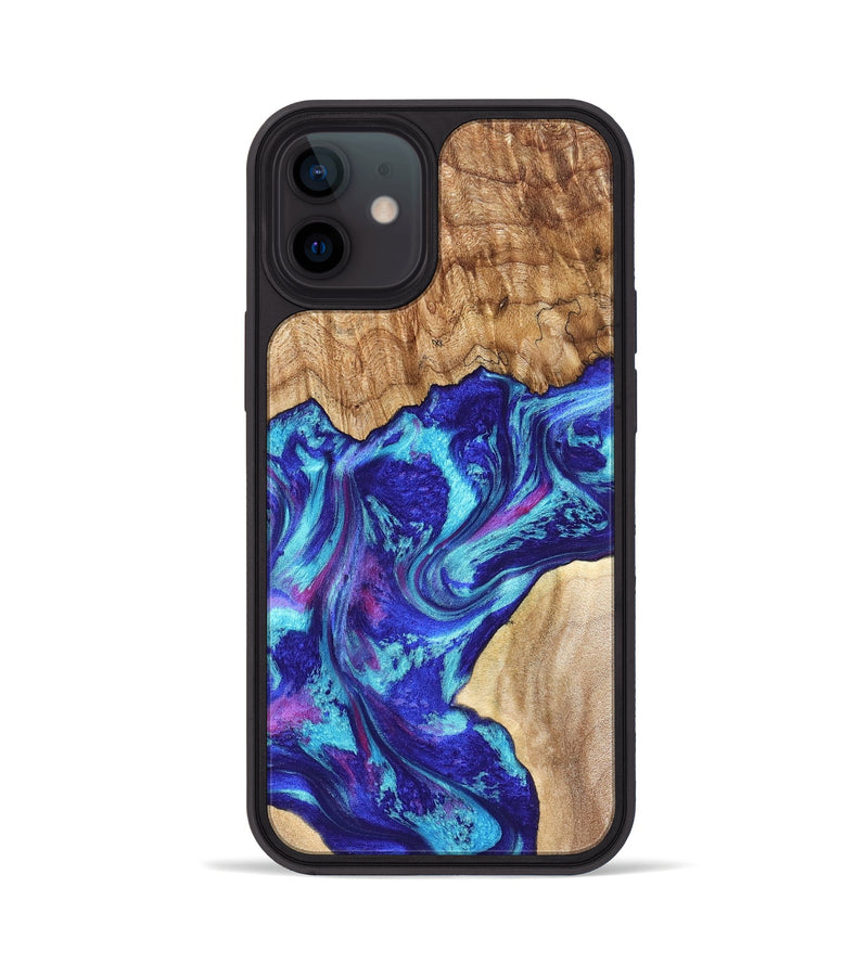 iPhone 12 Wood Phone Case - Lafe (Blue, 827851)