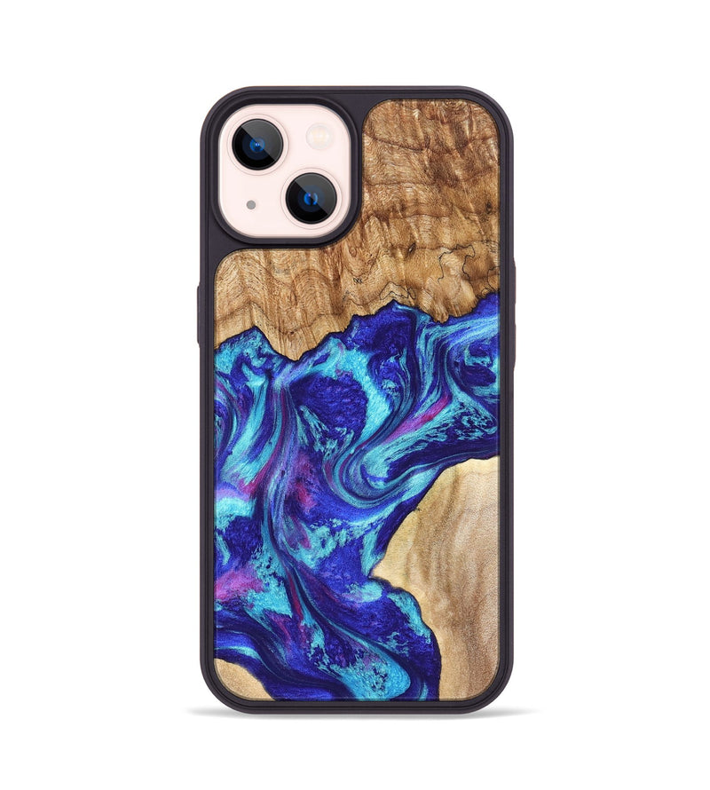 iPhone 14 Wood Phone Case - Lafe (Blue, 827851)