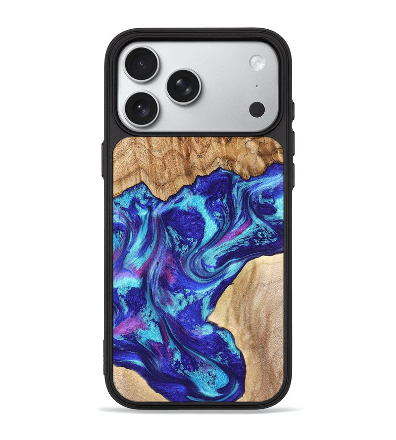 iPhone 18 Pro Max Wood Phone Case - Lafe (Blue, 827851)