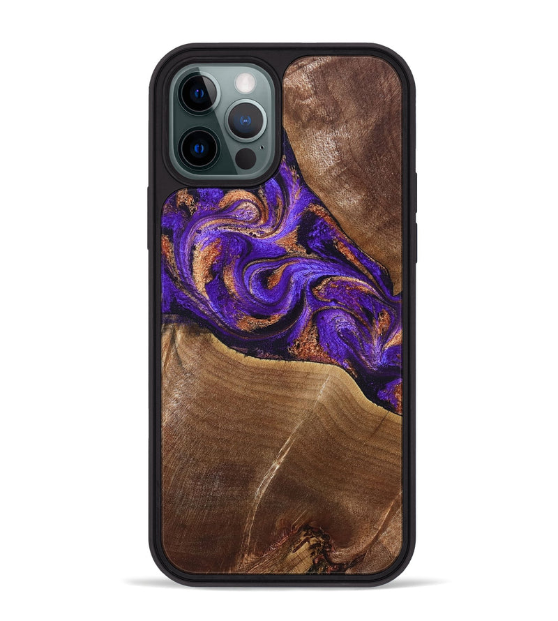 iPhone 12 Pro Max Wood Phone Case - Cayson (Purple, 827852)