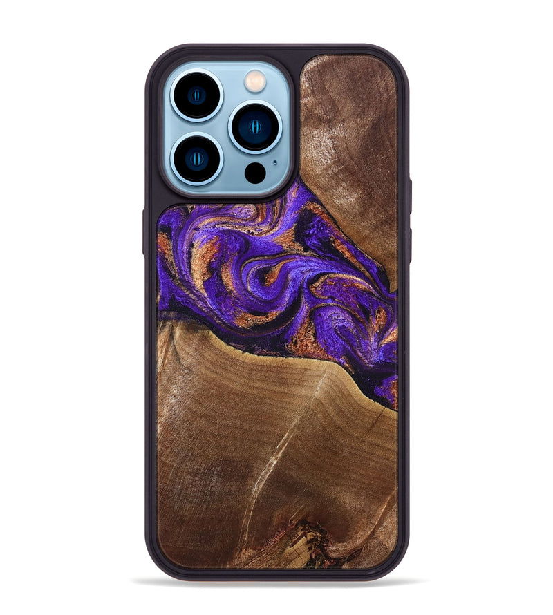 iPhone 14 Pro Max Wood Phone Case - Cayson (Purple, 827852)