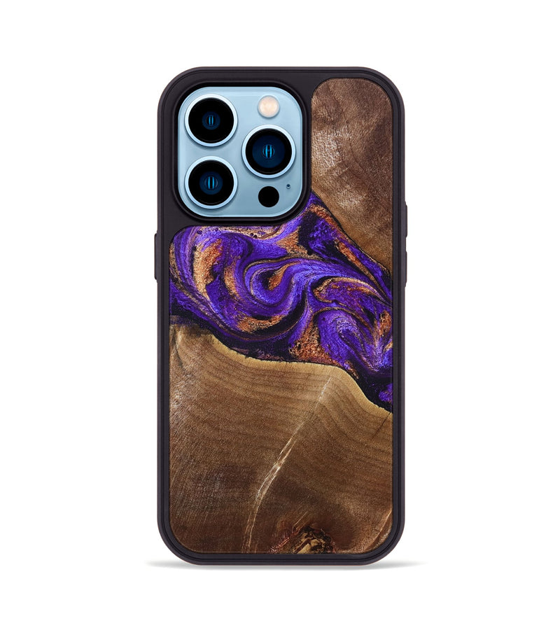 iPhone 14 Pro Wood Phone Case - Cayson (Purple, 827852)