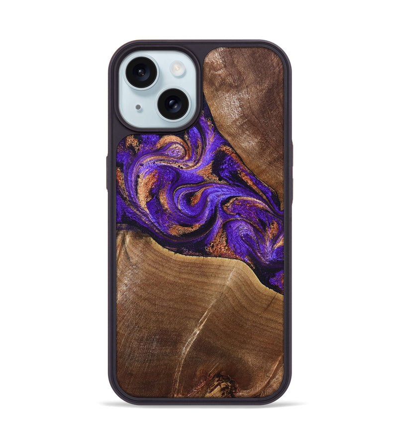 iPhone 15 Wood Phone Case - Cayson (Purple, 827852)
