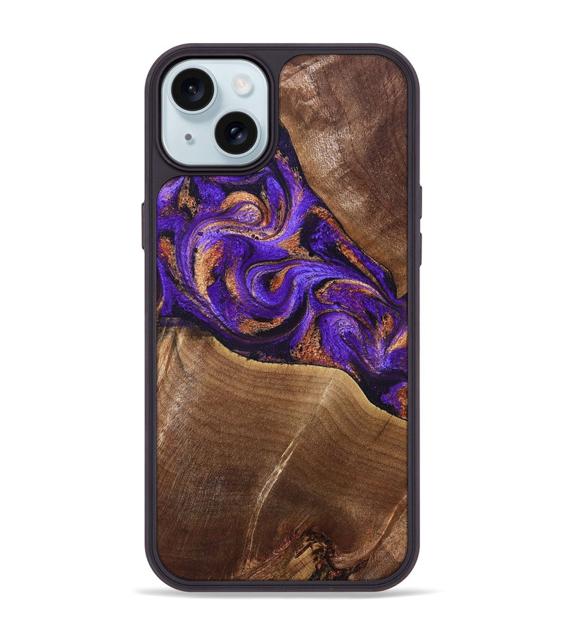 iPhone 15 Plus Wood Phone Case - Cayson (Purple, 827852)