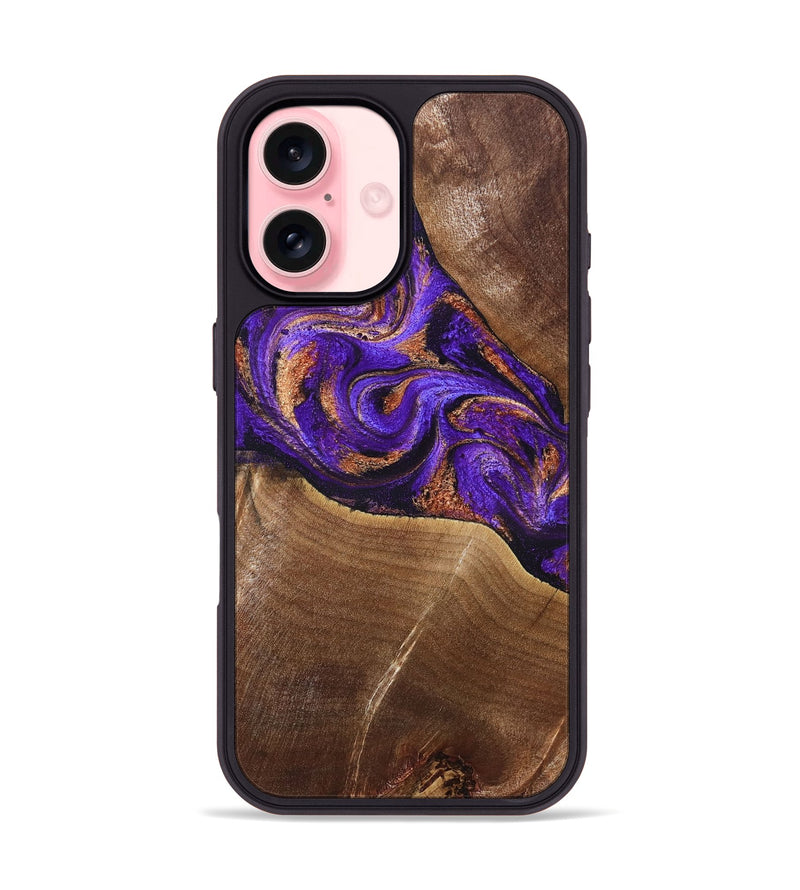 iPhone 16 Wood Phone Case - Cayson (Purple, 827852)