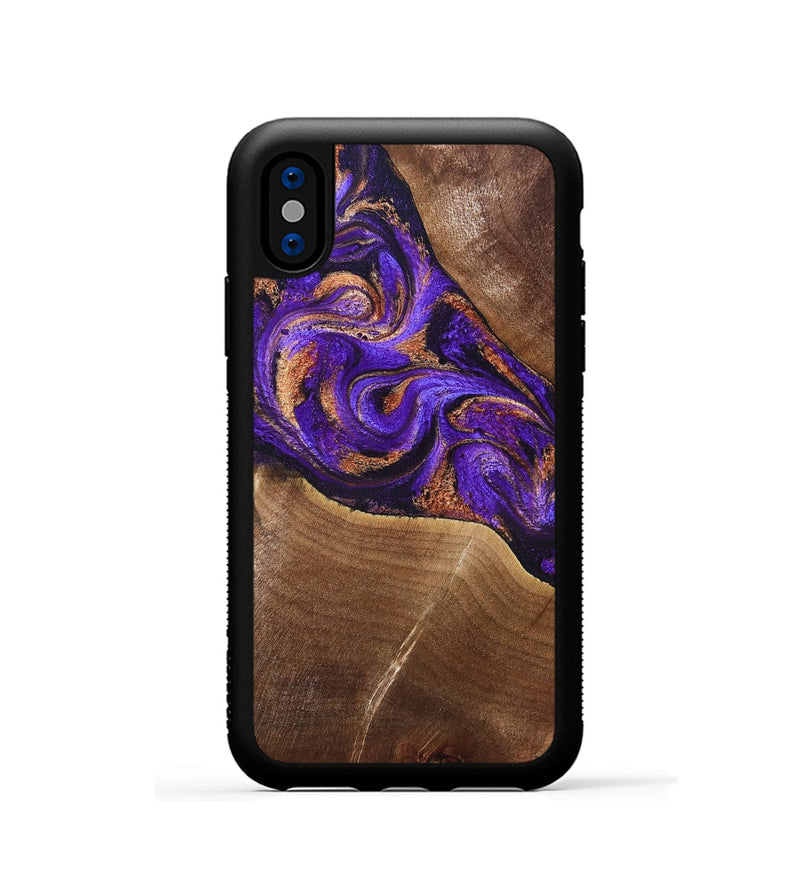iPhone Xs Wood Phone Case - Cayson (Purple, 827852)