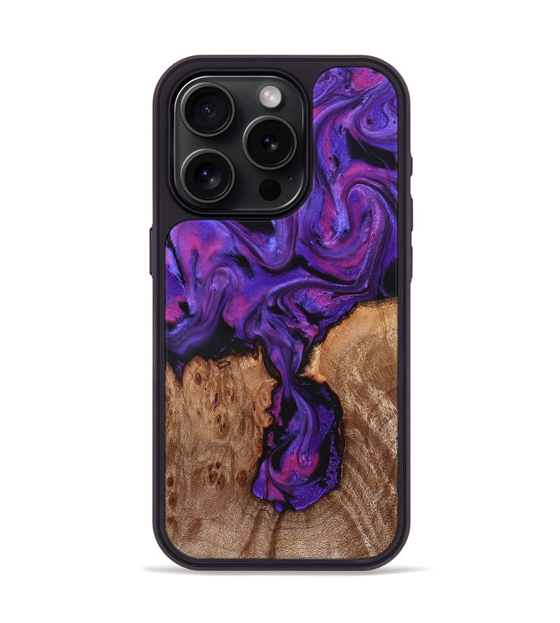 iPhone 15 Pro Wood Phone Case - Dewey (Purple, 827853)