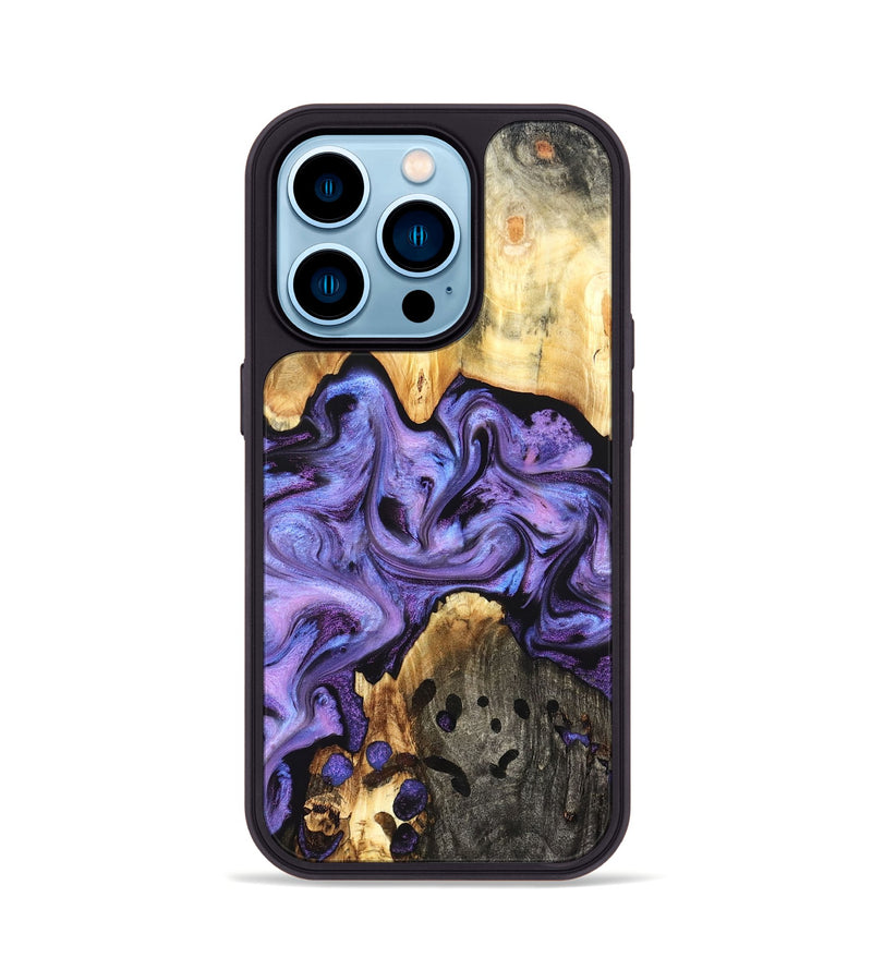 iPhone 14 Pro Wood Phone Case - Kristy (Purple, 827854)