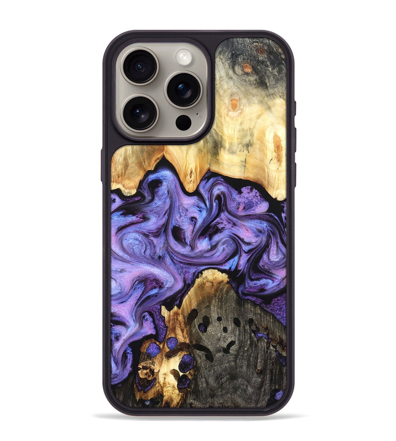 iPhone 15 Pro Max Wood Phone Case - Kristy (Purple, 827854)