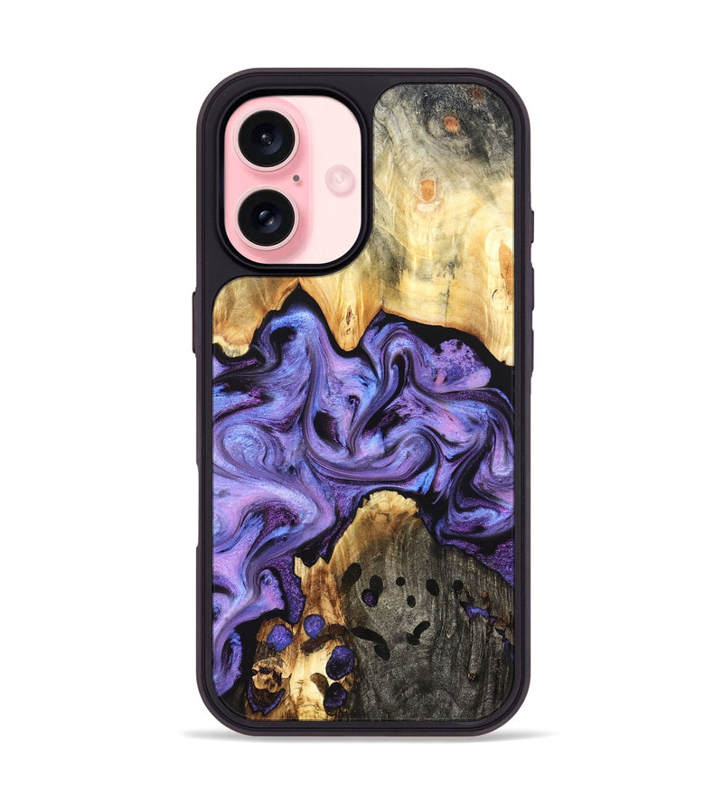 iPhone 16 Wood Phone Case - Kristy (Purple, 827854)