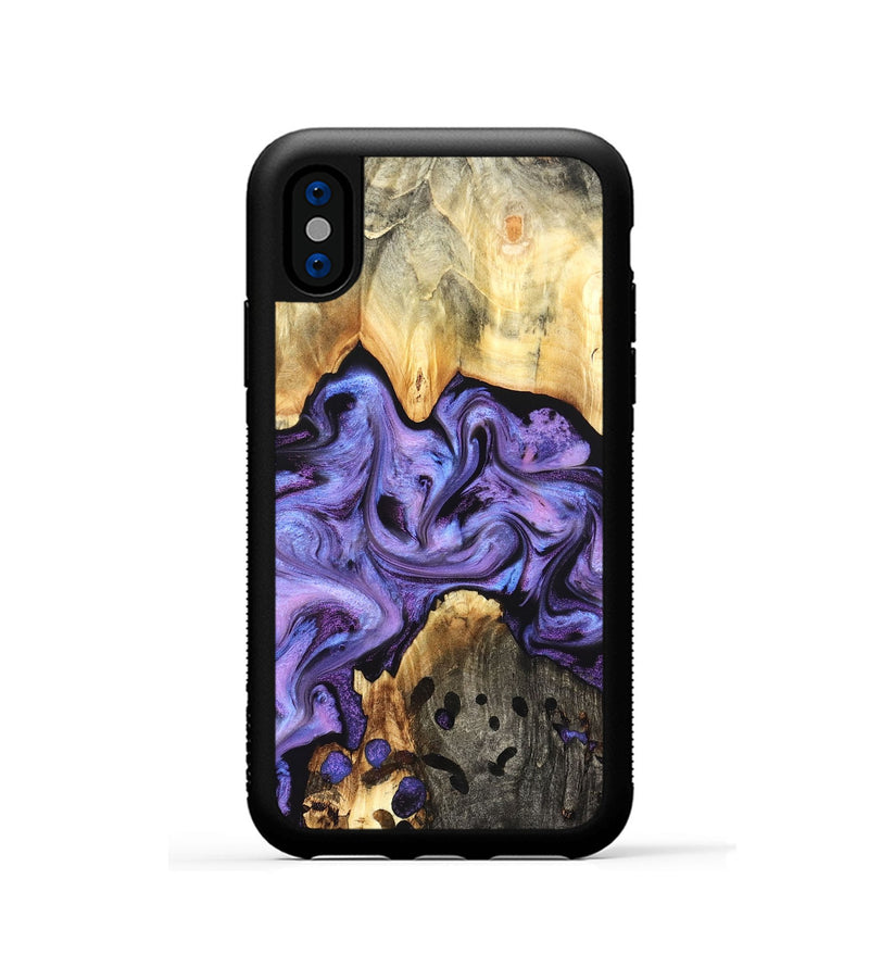 iPhone Xs Wood Phone Case - Kristy (Purple, 827854)