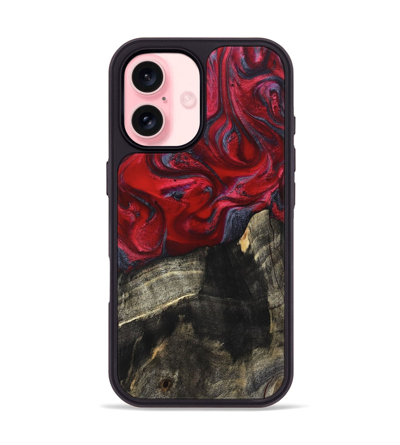 iPhone 16 Wood Phone Case - Artie (Red, 827857)