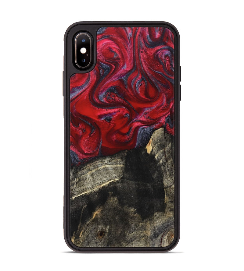 iPhone Xs Max Wood Phone Case - Artie (Red, 827857)