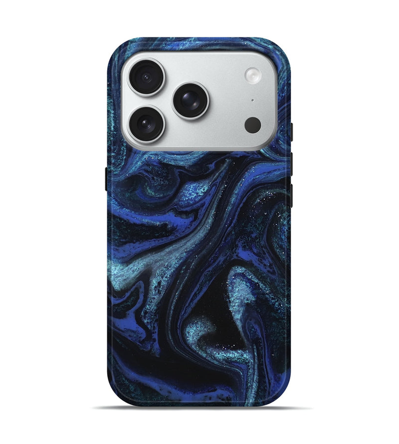 iPhone 18 Pro ResinArt Live Edge Phone Case - Bear (Blue, 827865)