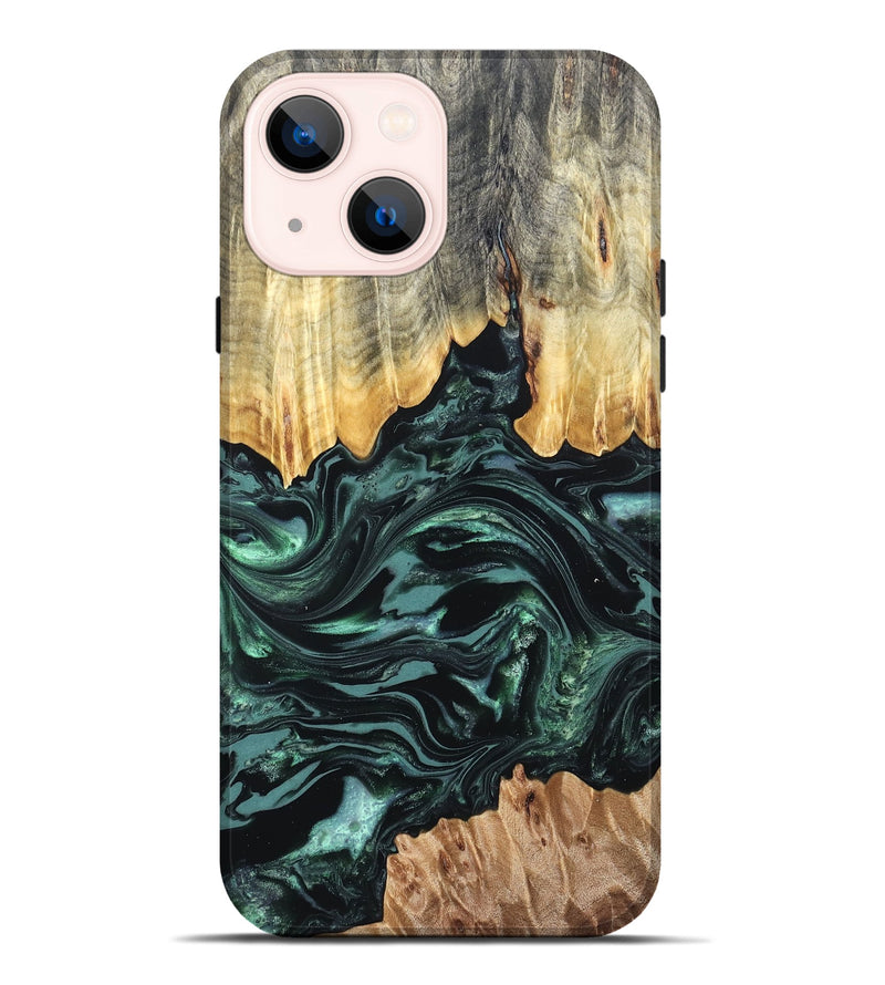 iPhone 14 Plus Wood Live Edge Phone Case - Edd (Green, 827868)