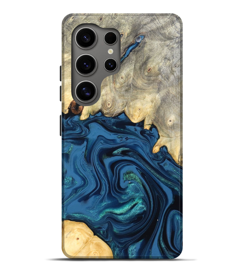 Galaxy S25 Ultra Wood Live Edge Phone Case - Lillian (Blue, 827876)