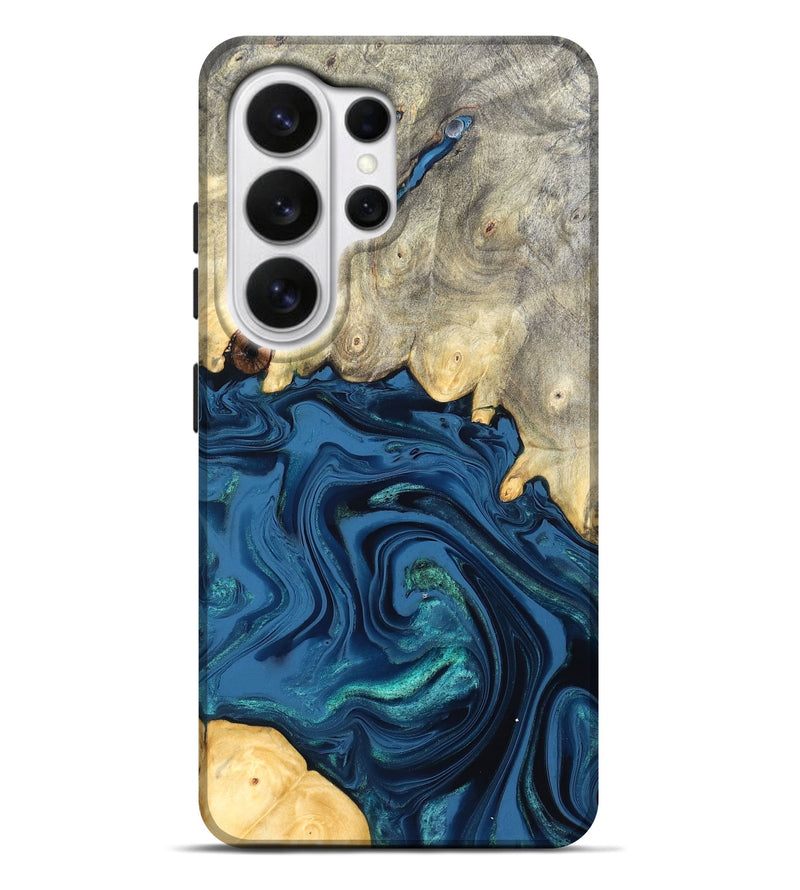 Galaxy S26 Ultra Wood Live Edge Phone Case - Lillian (Blue, 827876)