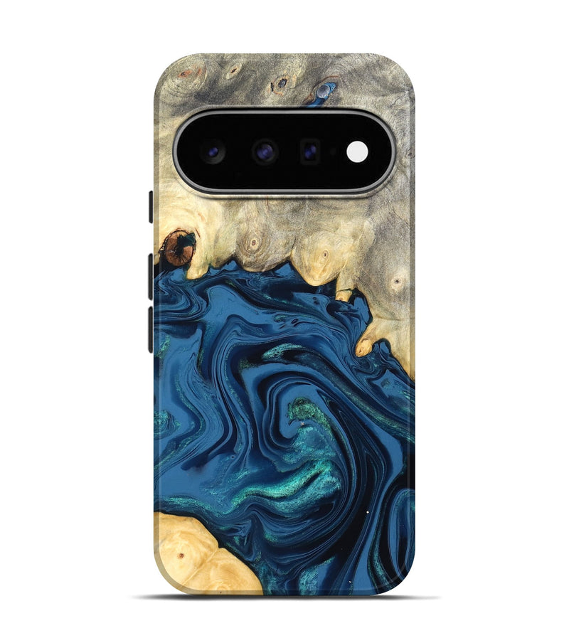 Pixel 11 Pro Wood Live Edge Phone Case - Lillian (Blue, 827876)