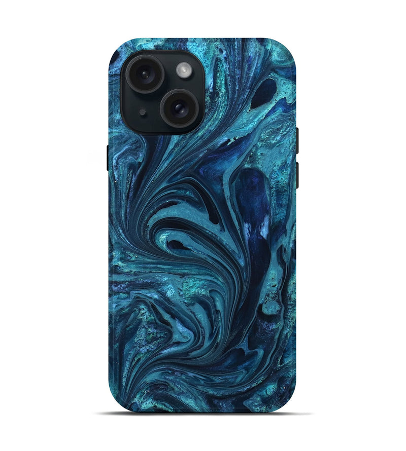 iPhone 15 ResinArt Live Edge Phone Case - Maritza (Blue, 827879)