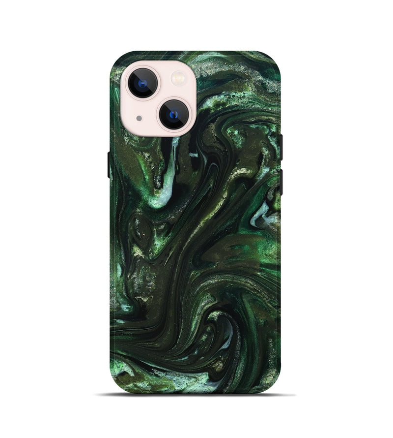 iPhone 13 mini ResinArt Live Edge Phone Case - Darnell (Green, 827881)