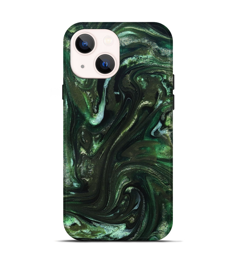 iPhone 14 ResinArt Live Edge Phone Case - Darnell (Green, 827881)