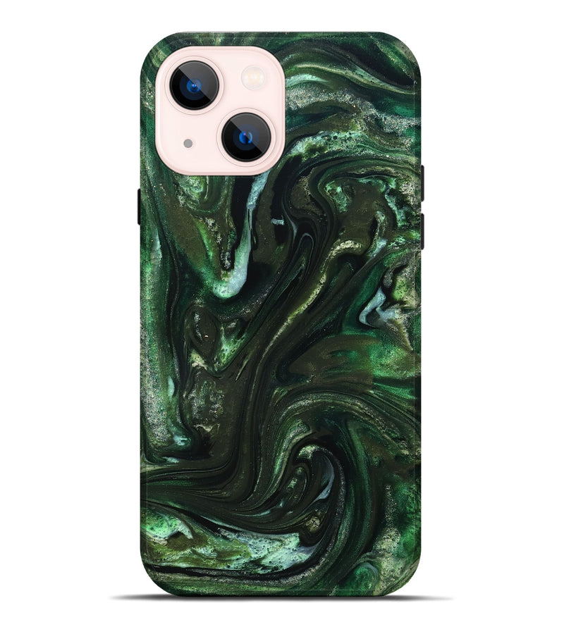 iPhone 14 Plus ResinArt Live Edge Phone Case - Darnell (Green, 827881)