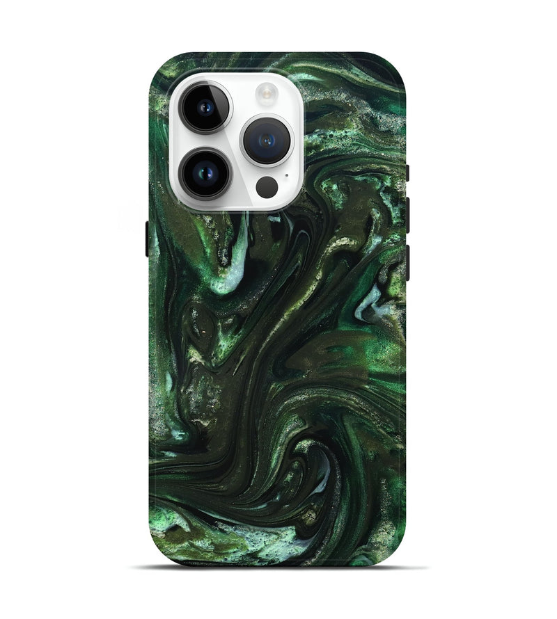 iPhone 15 Pro ResinArt Live Edge Phone Case - Darnell (Green, 827881)