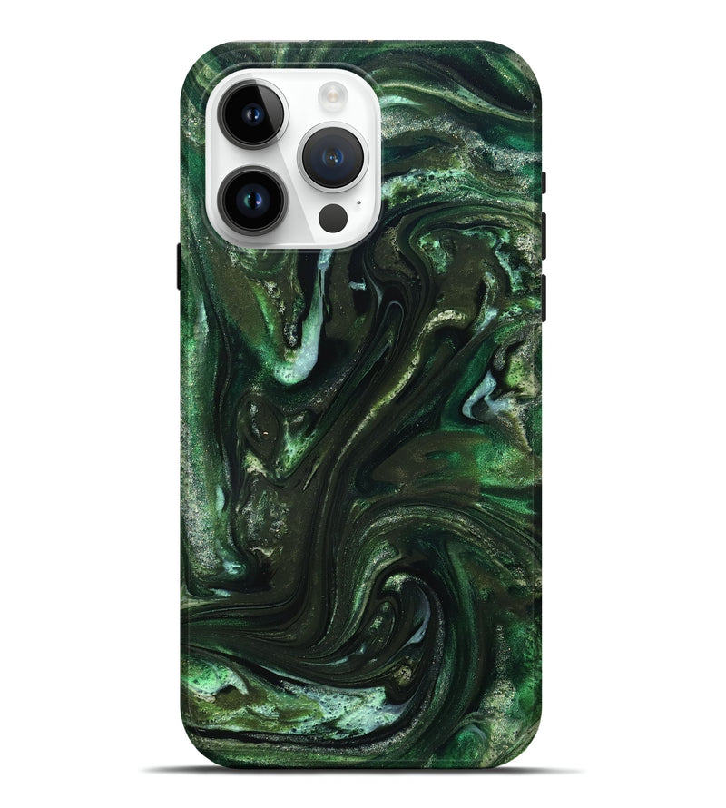 iPhone 15 Pro Max ResinArt Live Edge Phone Case - Darnell (Green, 827881)
