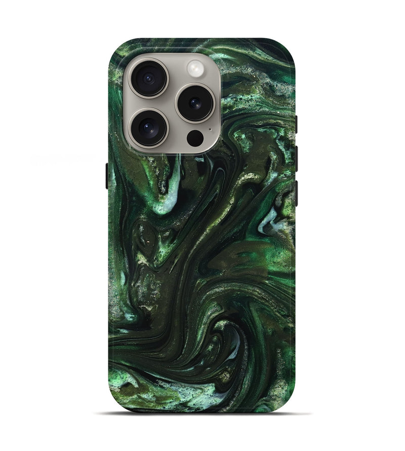 iPhone 16 Pro ResinArt Live Edge Phone Case - Darnell (Green, 827881)