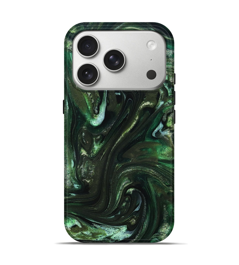 iPhone 17 Pro ResinArt Live Edge Phone Case - Darnell (Green, 827881)