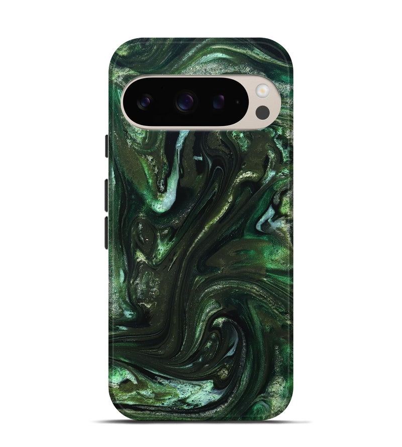 Pixel 9 ResinArt Live Edge Phone Case - Darnell (Green, 827881)
