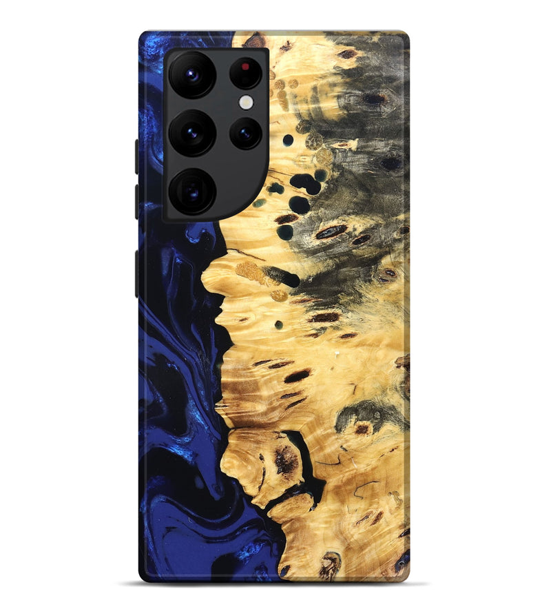 Galaxy S22 Ultra Wood Live Edge Phone Case - Rylie (Blue, 827885)