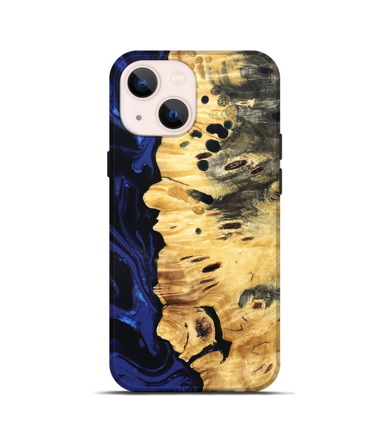 iPhone 13 mini Wood Live Edge Phone Case - Rylie (Blue, 827885)