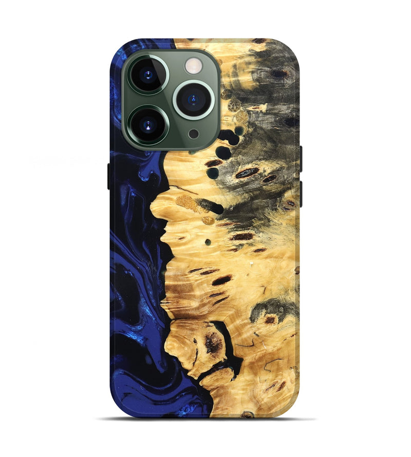 iPhone 13 Pro Wood Live Edge Phone Case - Rylie (Blue, 827885)