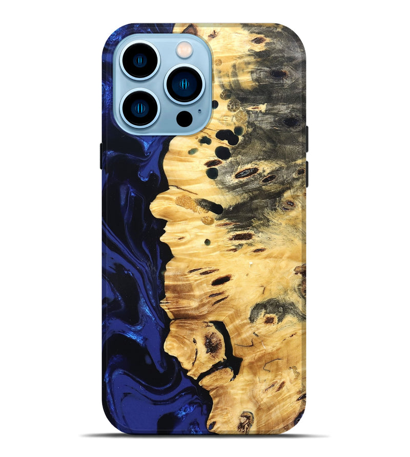 iPhone 14 Pro Max Wood Live Edge Phone Case - Rylie (Blue, 827885)