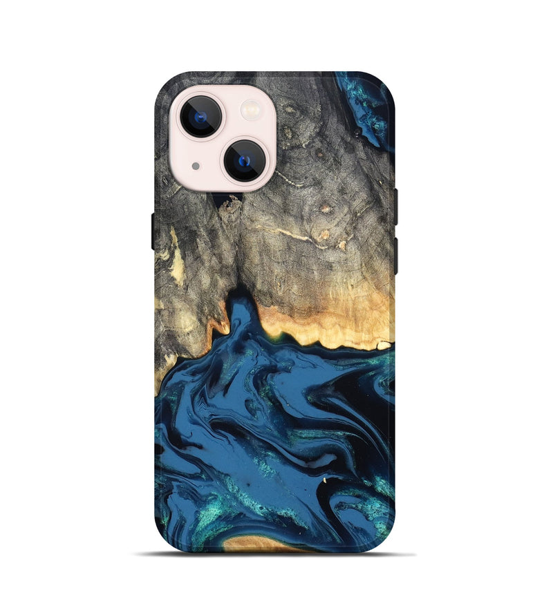 iPhone 13 mini Wood Live Edge Phone Case - Makala (Blue, 827888)