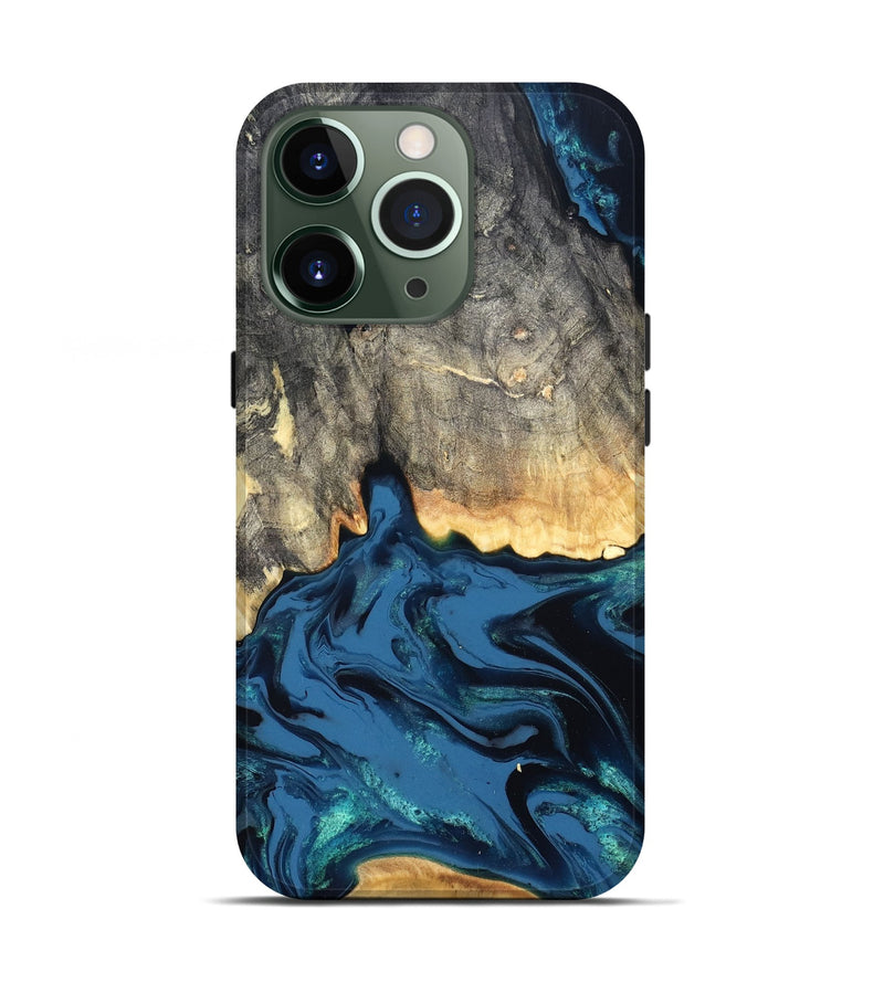 iPhone 13 Pro Wood Live Edge Phone Case - Makala (Blue, 827888)