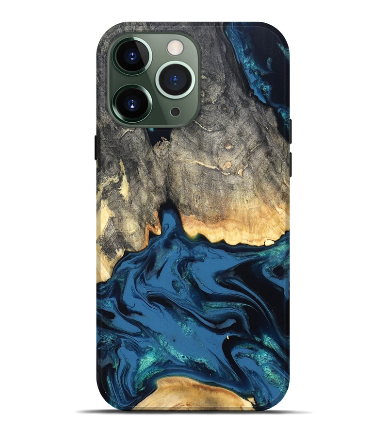 iPhone 13 Pro Max Wood Live Edge Phone Case - Makala (Blue, 827888)