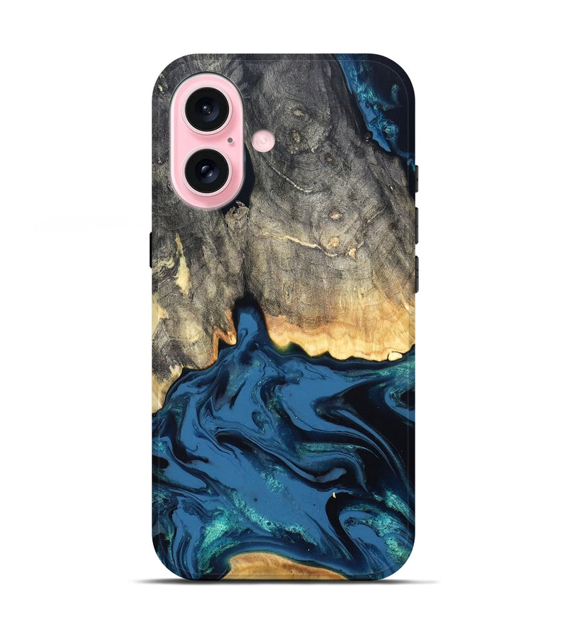 iPhone 17 Wood Live Edge Phone Case - Makala (Blue, 827888)