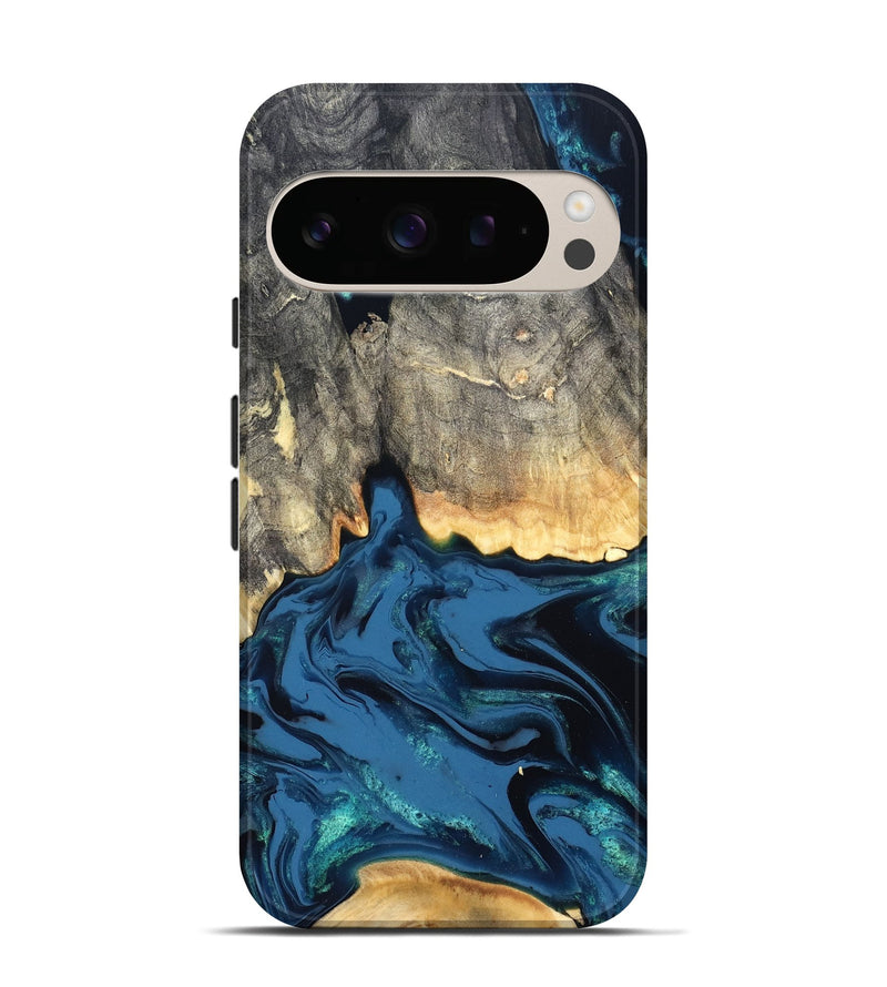 Pixel 10 Pro Wood Live Edge Phone Case - Makala (Blue, 827888)