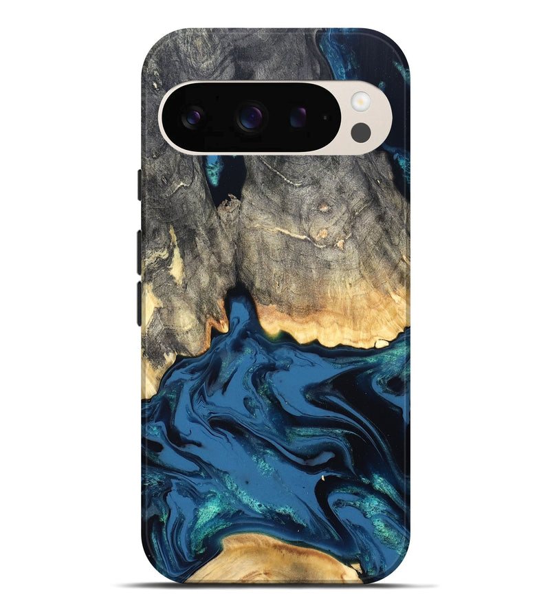 Pixel 10 Pro XL Wood Live Edge Phone Case - Makala (Blue, 827888)