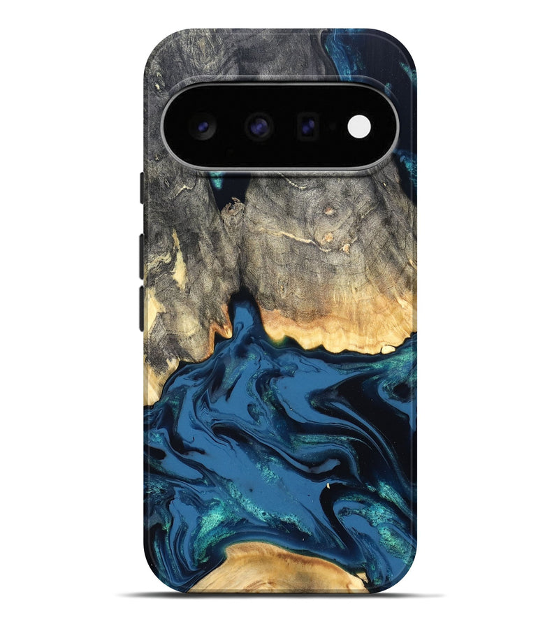 Pixel 11 Pro XL Wood Live Edge Phone Case - Makala (Blue, 827888)