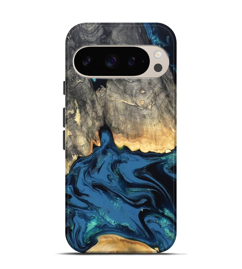 Pixel 9 Wood Live Edge Phone Case - Makala (Blue, 827888)